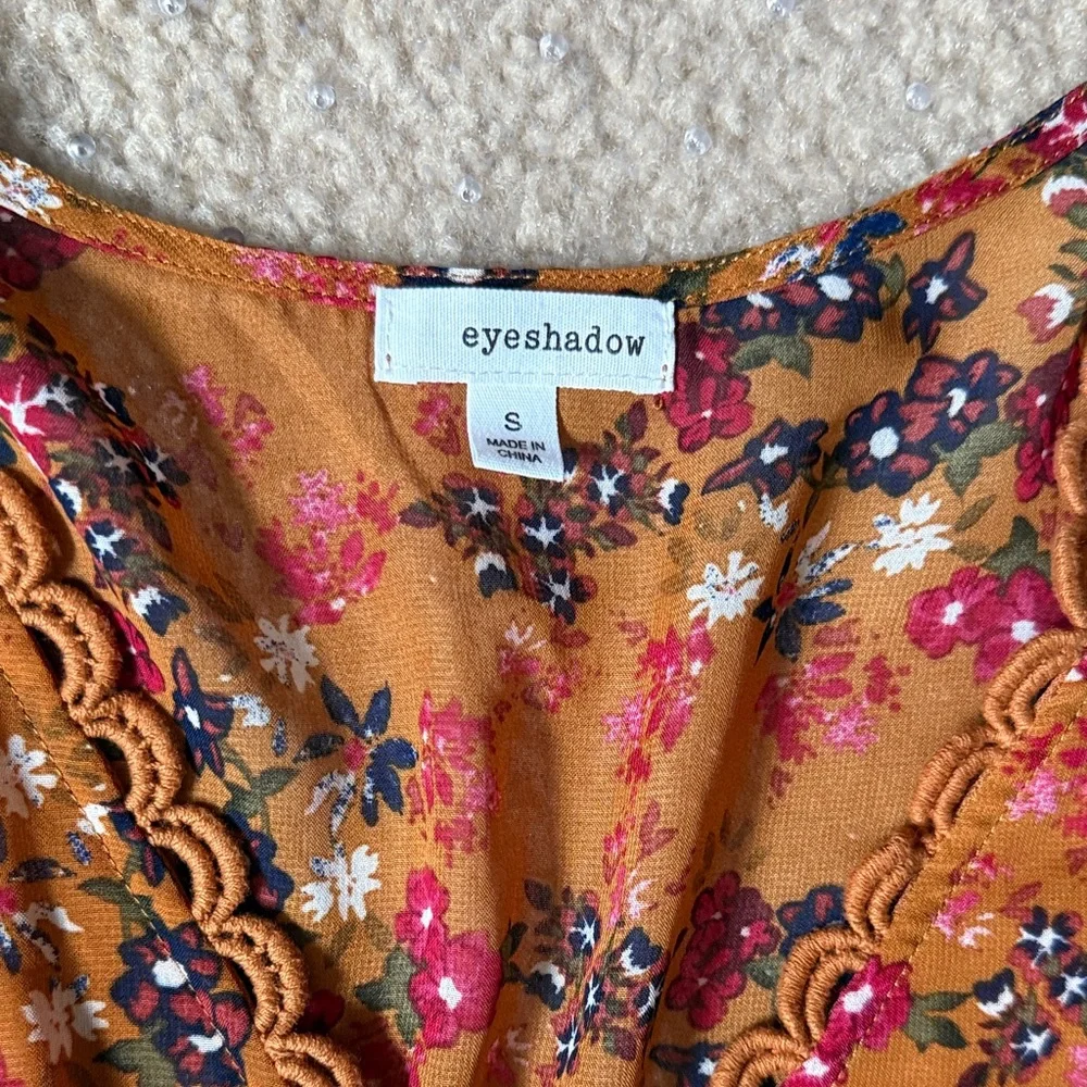 Eyeshadow Floral Midi Dress - Orange and Pink - Picture 3 of 6